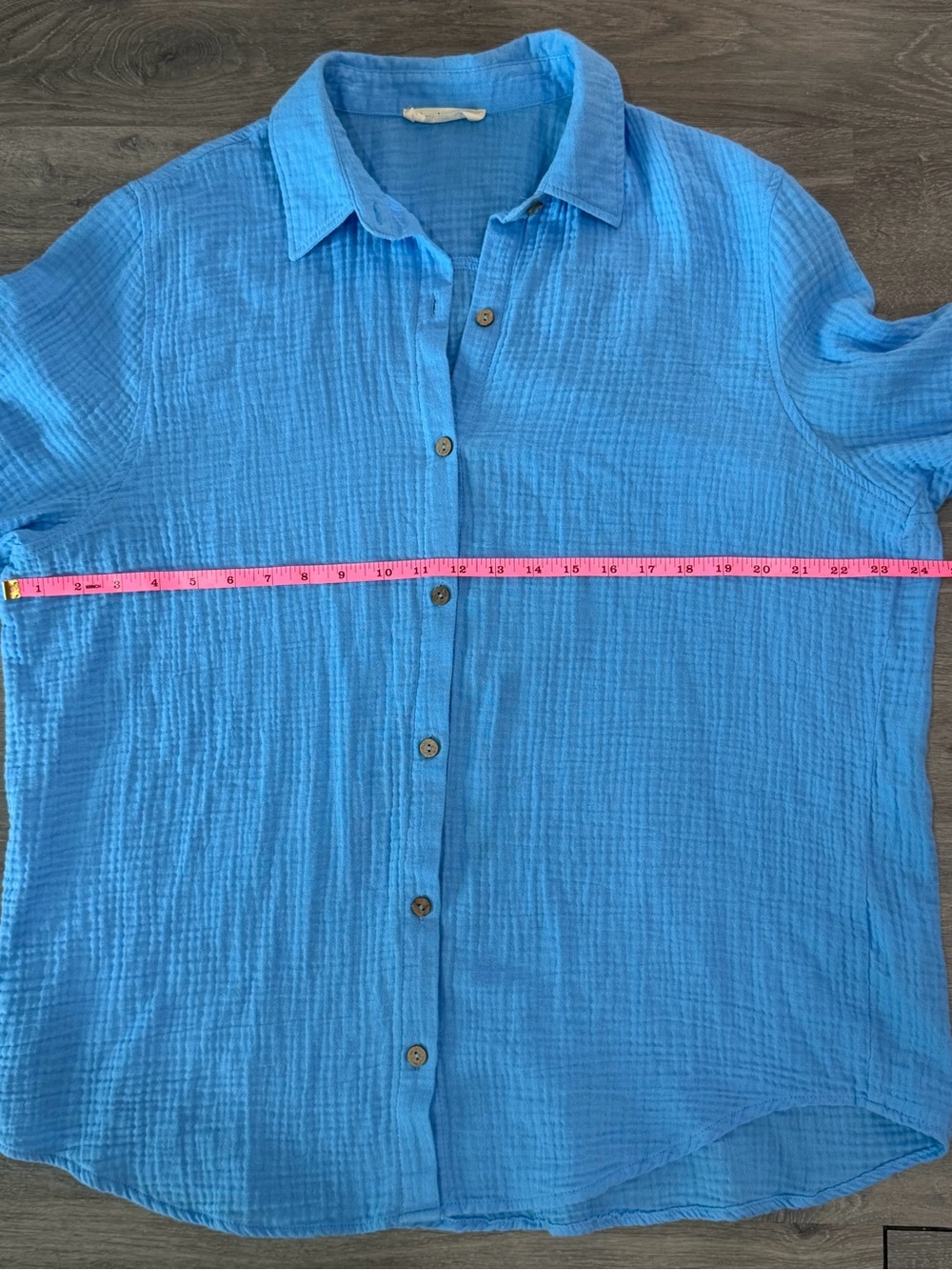 Ron Jon Surf Shop Blue 100% Cotton Gauze Button Down Shirt Large - Picture 7 of 8